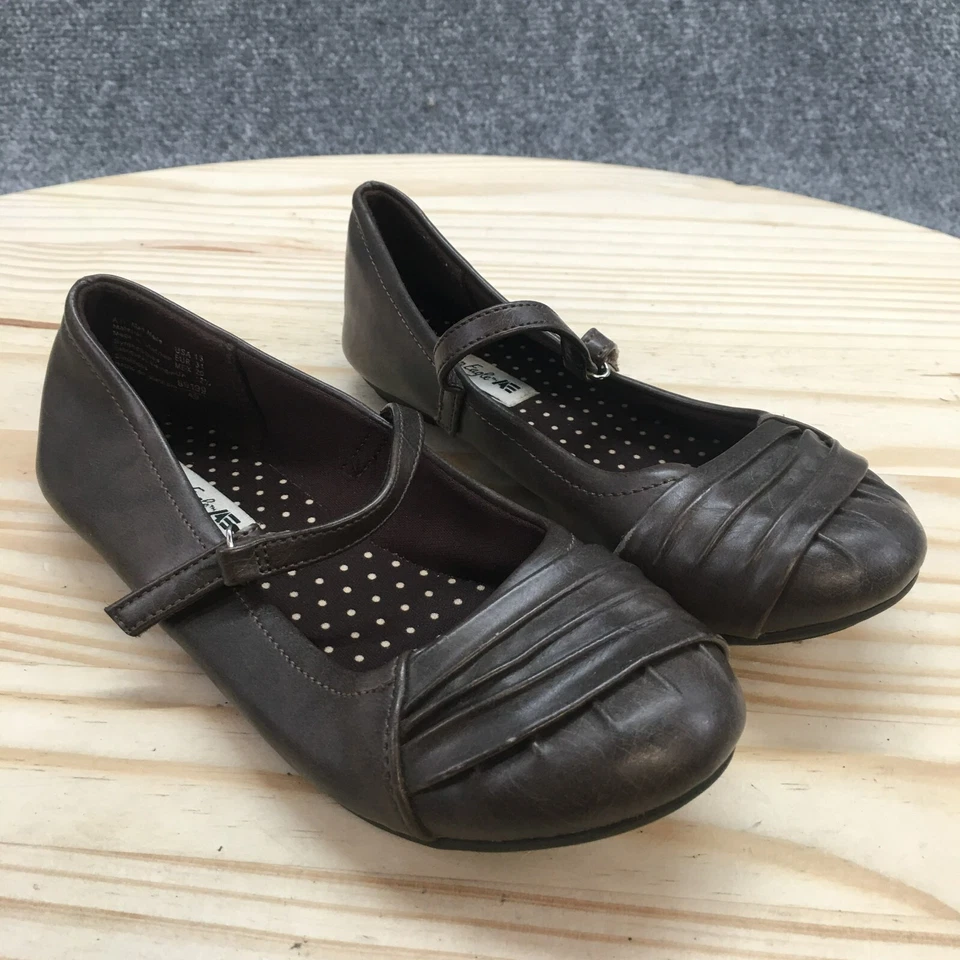American Eagle Shoes Youth 13 Mary Jane Brown Faux Leather Comfort Hook & Loop - Image 3 of 4