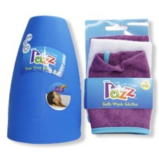 Razz Tub Time Fun Baby Bath Wash Cloths and Blue Rinse Cup Bundle