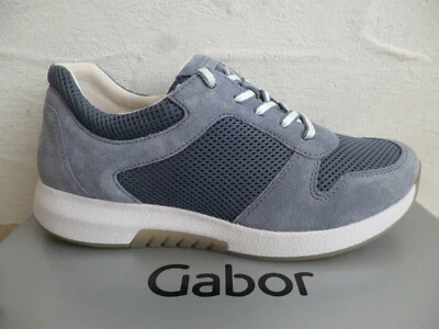 Gabor Sneakers Damen Schnürschuhe Halbschuhe Sportschuhe blau Leder