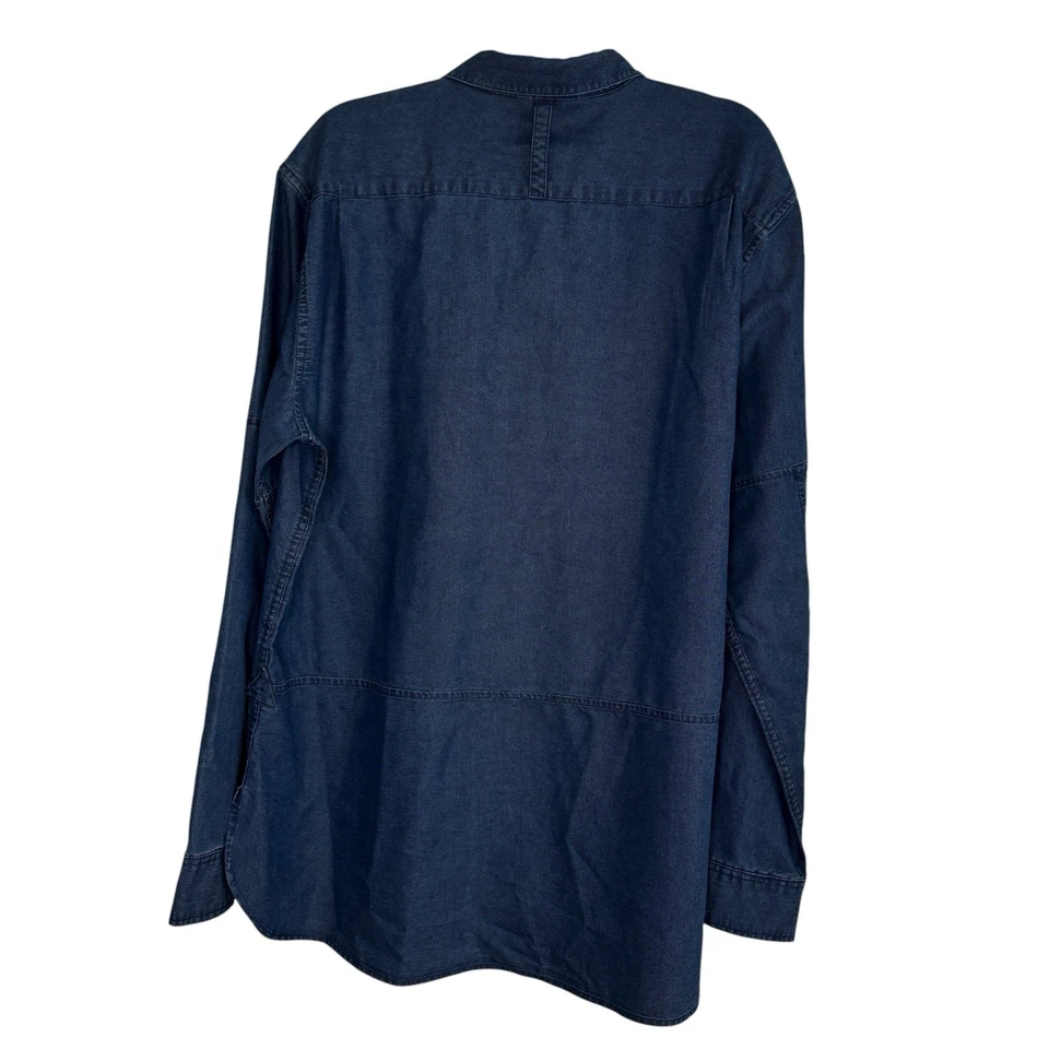 NUEVO CON ETIQUETAS Camisa Original Impermeable Vintage Para Hombre Azul Marino Índigo Tejida XXL Manga Larga Foto 2 de 4