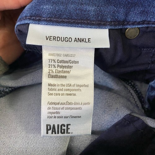 Paige Womens Paula Verdugo Ankle Raw Hem Cuffed Denim Jeans size 26 - Picture 7 of 9