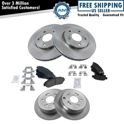 Disc Brake Pad & Rotor Ceramic Front & Rear Set for 05-10 Honda Odyssey