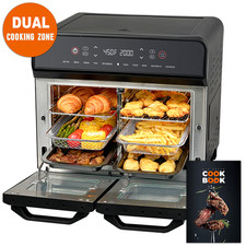 24QT Stainless Steel Dual Zone Air Fryer Oven with Rotisserie,Toaster Oven