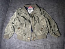 OshKosh B  gosh Toddler 18M Bomber Jacket Olive Green Zip Up Outerwear