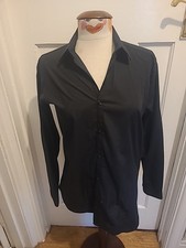 Mens Cedarwood State Size 15" Slim Fit Black Long Sleeved Shirt