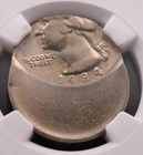 1984-P 25C Washington Quarter Dollar NGC MS 64 Struck 50% Off Center