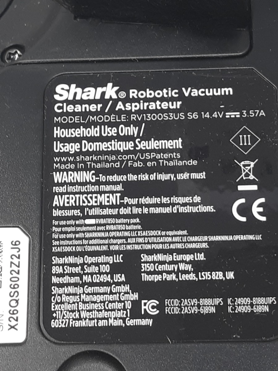 Shark RV1300S3US Robotic Vacuum Cleaner Self-Emptying Base App