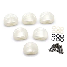 6Pcs White Pearl Small Semicircle Guitar Tuning pegs Tuners Machine Head Buttons