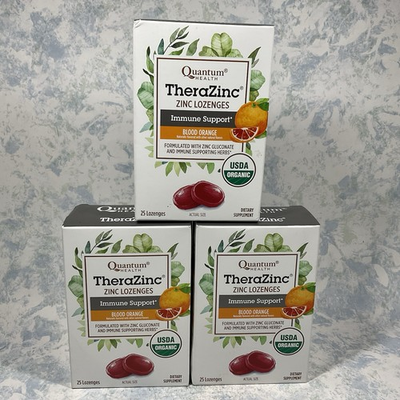 #ad Quantum Therazinc Zinc Lozenges Immune Support 25 Ct Lot of 3 Exp 10 26 $24.99
