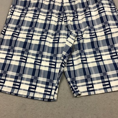 Jordan Shorts Men 38 Tall Blue White Plaid Jorts 23 Chino Baggie