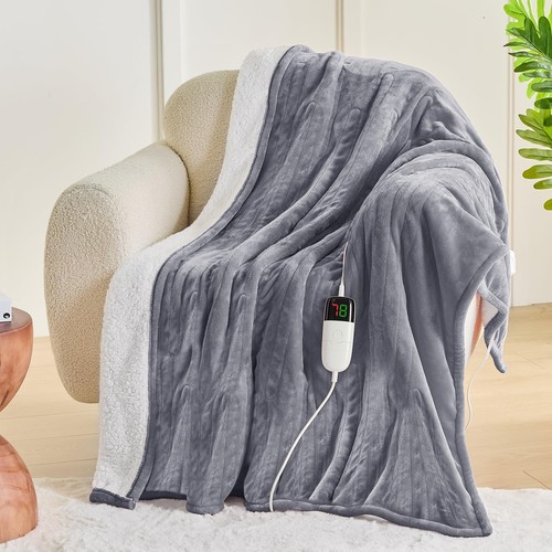 Heated Blanket Electric Throw 50"X60", Heating Blanket with 10 Heat Levels 1/... - Picture 7 of 7