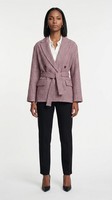 Maje Damen Taillierter Karo-Blazer Bordeaux GrößE 38 FR MFPVE00381
