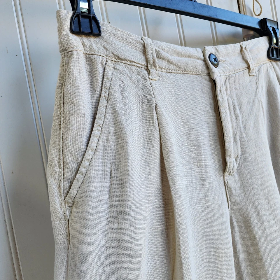 ZARA Niños Niños Lino Pantalones Talla 10 Años (140 cm) Beige Natural 100% Lino Foto 4 de 4