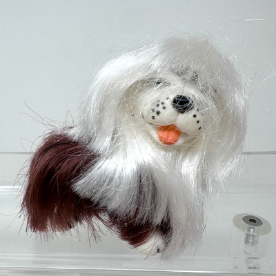 Hasbro Sweetie Pups Dog Maltese Figure Brushable Hair Cute Puppy 3'' 90's Vintage