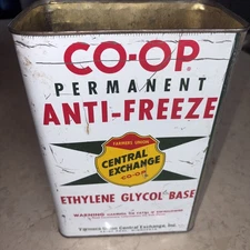 Vintage One Gallon Farmers Union Central Exchange COOP Antifreeze Can St Paul MN