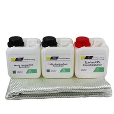 TOP SET: 3 kg Epoxidharz Härter zum Laminieren mit 5 m² Rovinggewebe 300 g/m²  