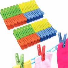 48 Clothes Pegs Plastic Clothespins Laundry Clips Hangs Clothing Heavy Duty