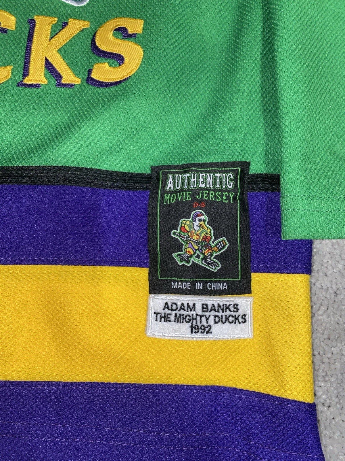 Mighty Ducks Movie Adam Banks #99 Green Hockey Jersey