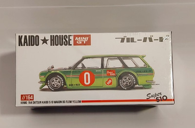 MINI GT KAIDO HOUSE DATSUN 510 WAGON KAUIDO OG FLOW YELLOW SCALE 1:64 #164