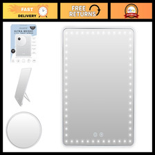 LED Lighted Tablet Mirror 15X Magnification, Ultra Bright, USB-C Charging, Stand