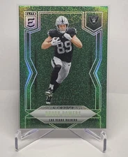 2025 Donruss Elite Brock Bowers Green Glitter Status #13 Las Vegas Raiders /499