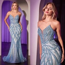 Luxury Beadeds Mermaid Evening Dresses Sweetheart Sleeveless Pearls Sequins Gown