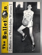 Baltimore Bullets vs Philadelphia Warriors March 7th 1951 Official Game Program