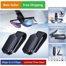 One-Handed-Operation Sunglasses Holder for Car, Visor Sunglass Holder Clip, C...