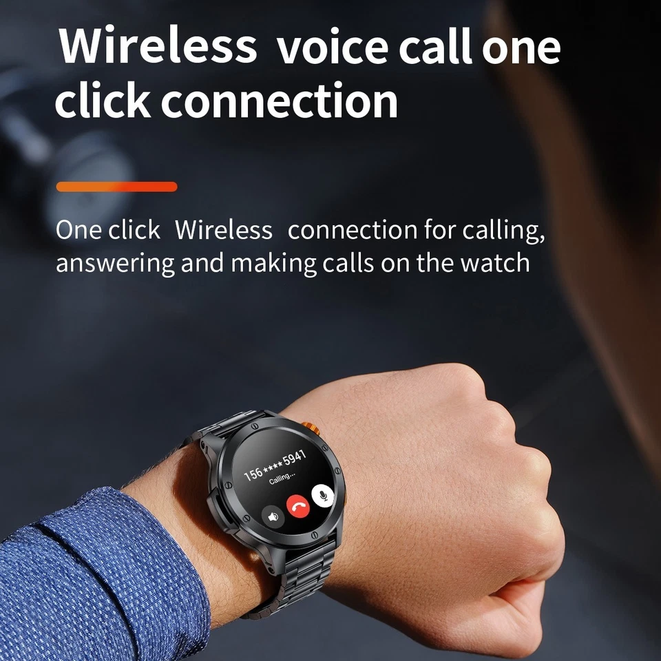 Military Smart Watch for Men (Call Receive/Dial) Rugged Tactical Fitness Tracker - Image 3 of 4