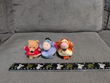 Rare Very HTF Set Of 3 Mini Disney Plush Toys. Winnie The Pooh Tigger Eeyore