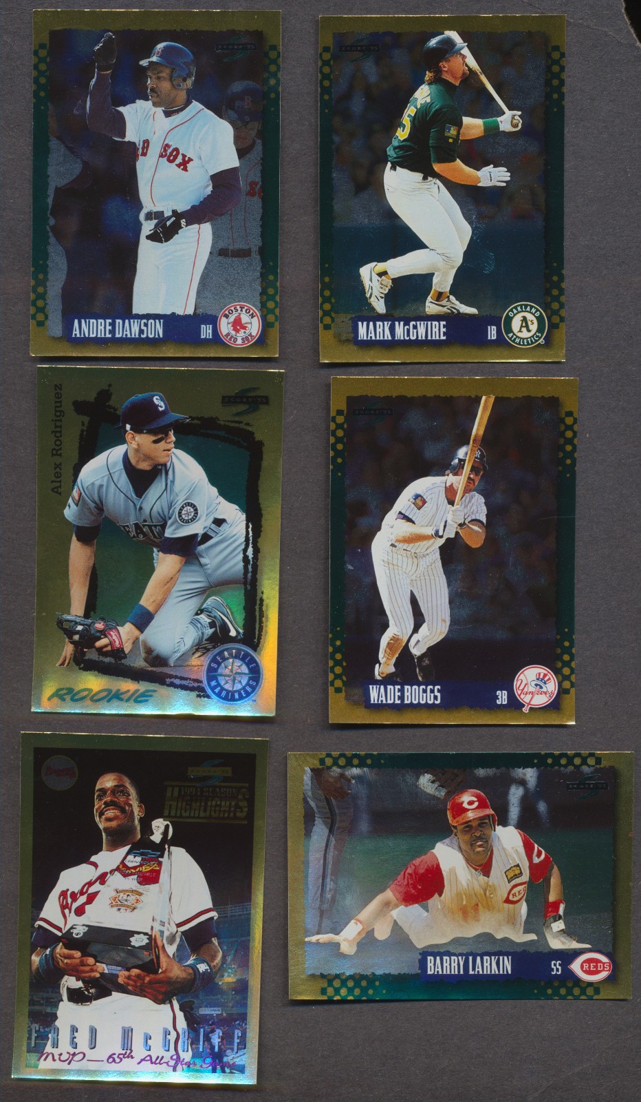 1995 Score "GOLD RUSH" ( You Pick # 's 201-399 ) Stars, Hall of Famer's  etc