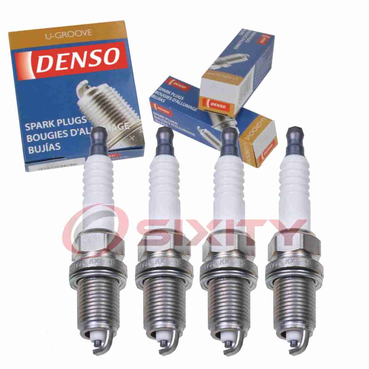 4 pc Denso Standard U-Groove Spark Plugs for 1989-1991 Peugeot 405 1.9L L4 hu