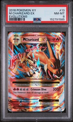 Pokémon M Charizard EX Evolutions 13/108 Ultra Rare Holo 2016 CLEAN PSA 8