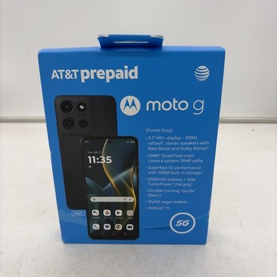 Motorola Moto G 2025, 128GB, Forest Gray - AT&T Prepaid Smartphone   - SEALED