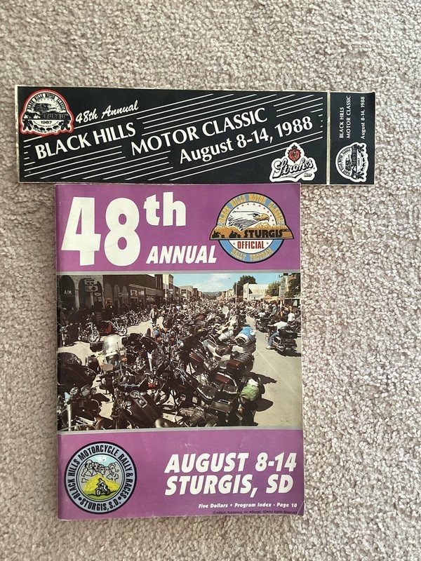 48th Annual STURGIS RALLY Program 1988 And Bumper Sticker