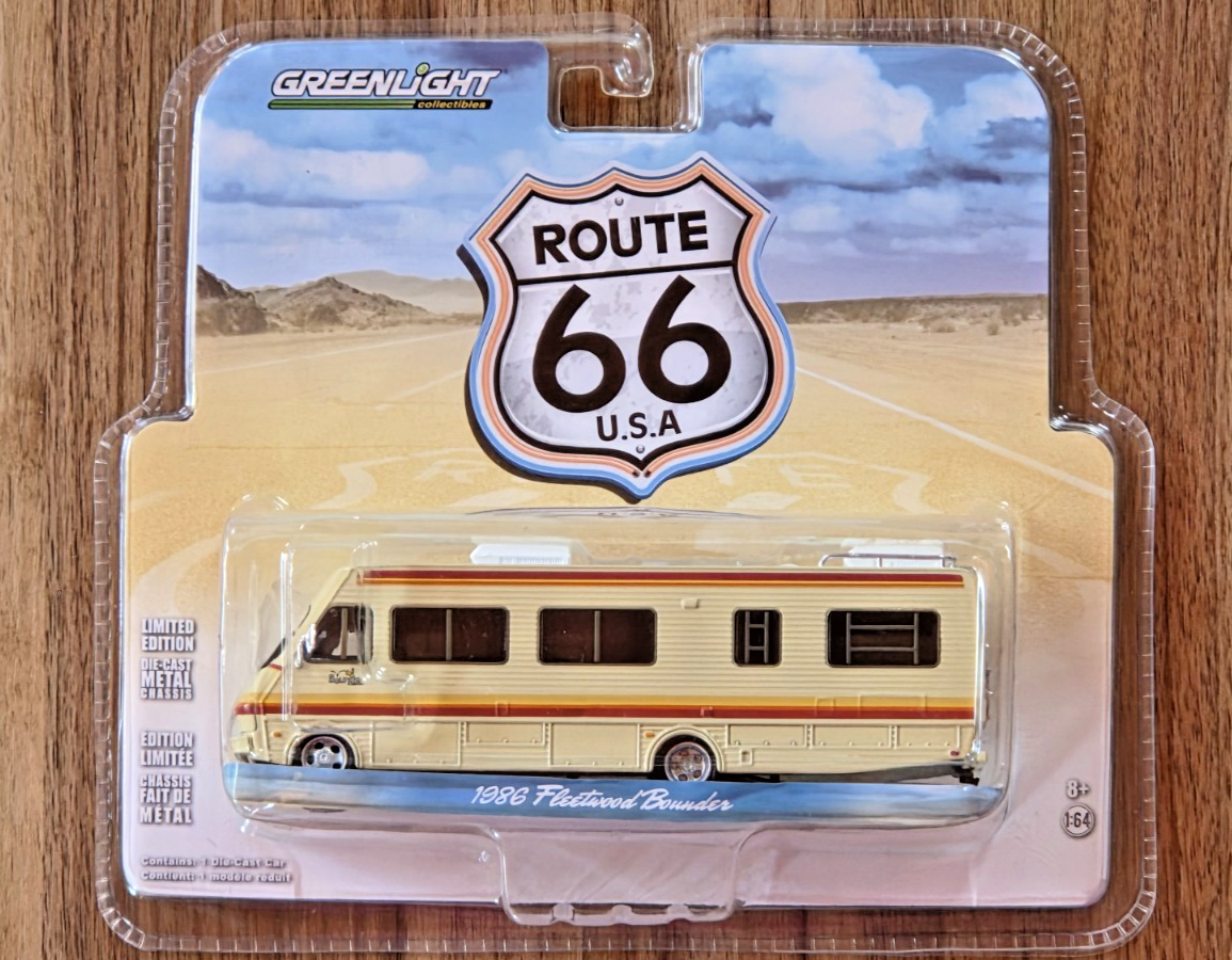 GREENLIGHT 1/64 1986 FLEETWOOD BOUNDER MOTORHOME ROUTE 66 U.S.A.