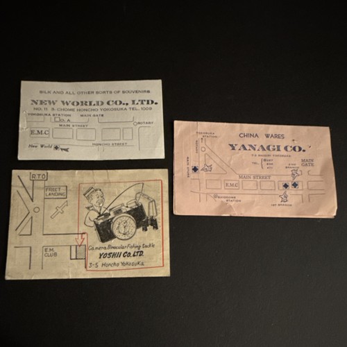 Yen to Dollar Charts - US Navy 1950s - Yanagi, Yoshii- Japanese business cards 