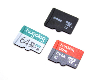 Lot of 3 MicroSD 64GB Cards SanDisk Hugolog & Unbranded - Working