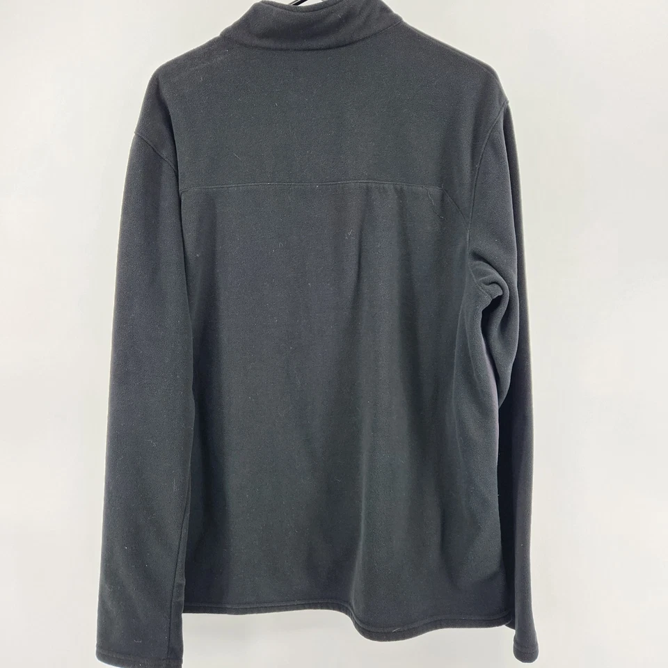 Suéter Pullover Reebok Para Hombre Grande 1/4 Cremallera Manga Larga Polar Negro Pullover Foto 4 de 4