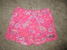 VINEYARD VINES CHAPPY SWIM SUIT TRUNKS MEN MEDIUM 5" PINK OCEAN SEA LOBSTER FISH