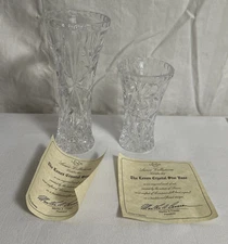 2 Vintage Lenox Fine Crystal star vase  6” And 4” NWOT