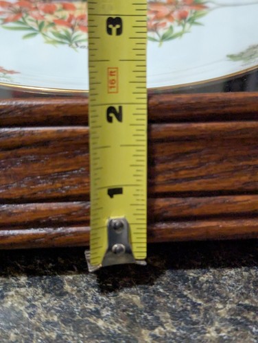 Saskatchewan Decorative Painted Plate Clock Wooden Glass Hex Frame, Doesn't Work - Bild 7 von 12