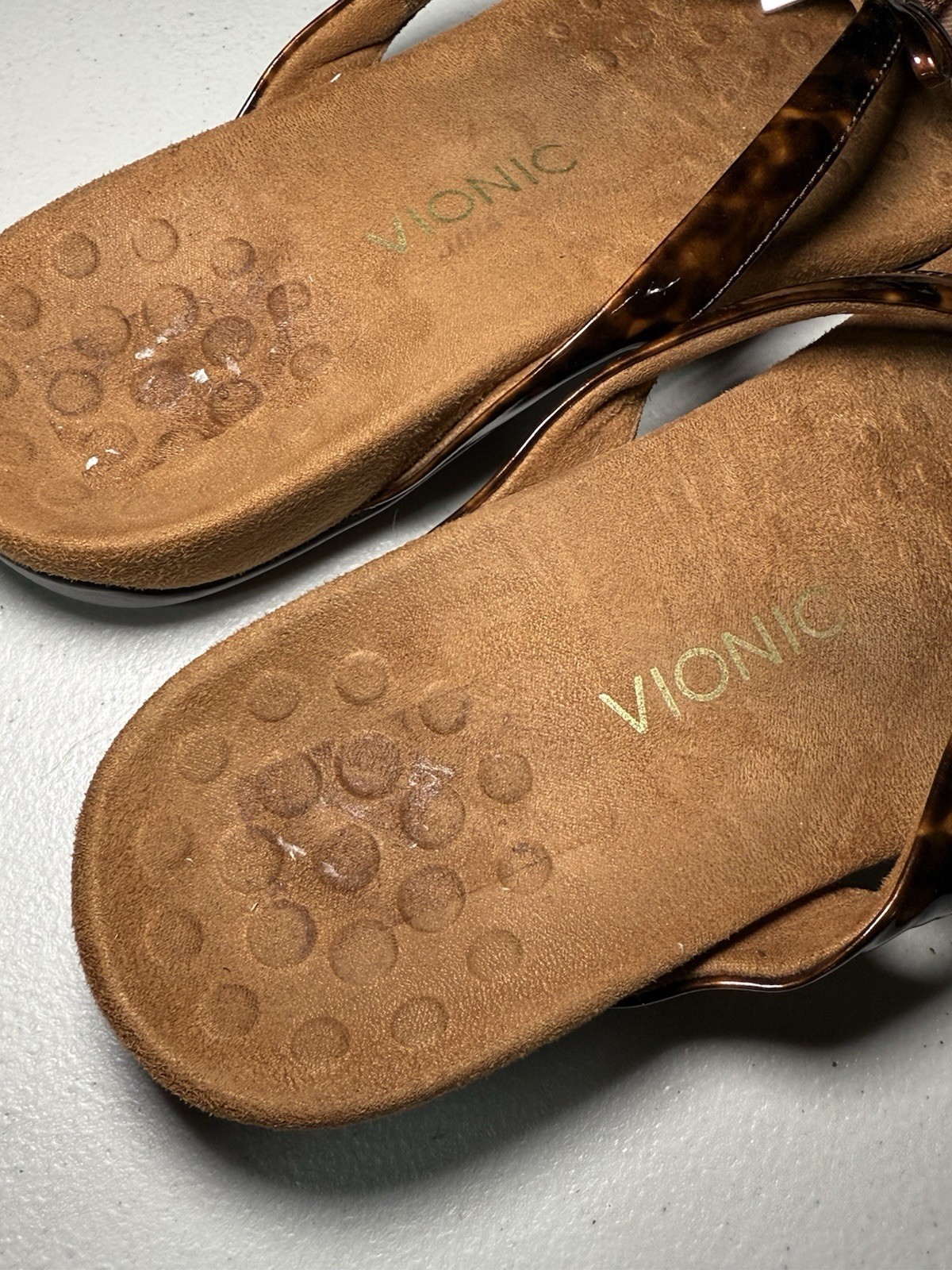 Vionic Brown Tortoise Shell Bella Toe Post Thong … - image 2