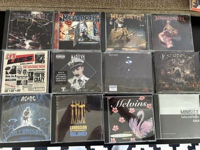 Music CD Lot Of 13 Metal Megadeath Ac/DC Marlyn Manson Ministry Rob Zombie GNR