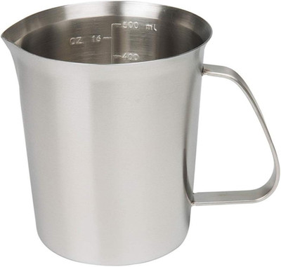 Stainless Steel Measuring Cup (16 Ounce/ 0.5 Liter- 2 Cup), Milk Frothing Pitche