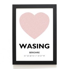 A4 PRINT - Wasing, Berkshire - Word Heart Design - SU5764