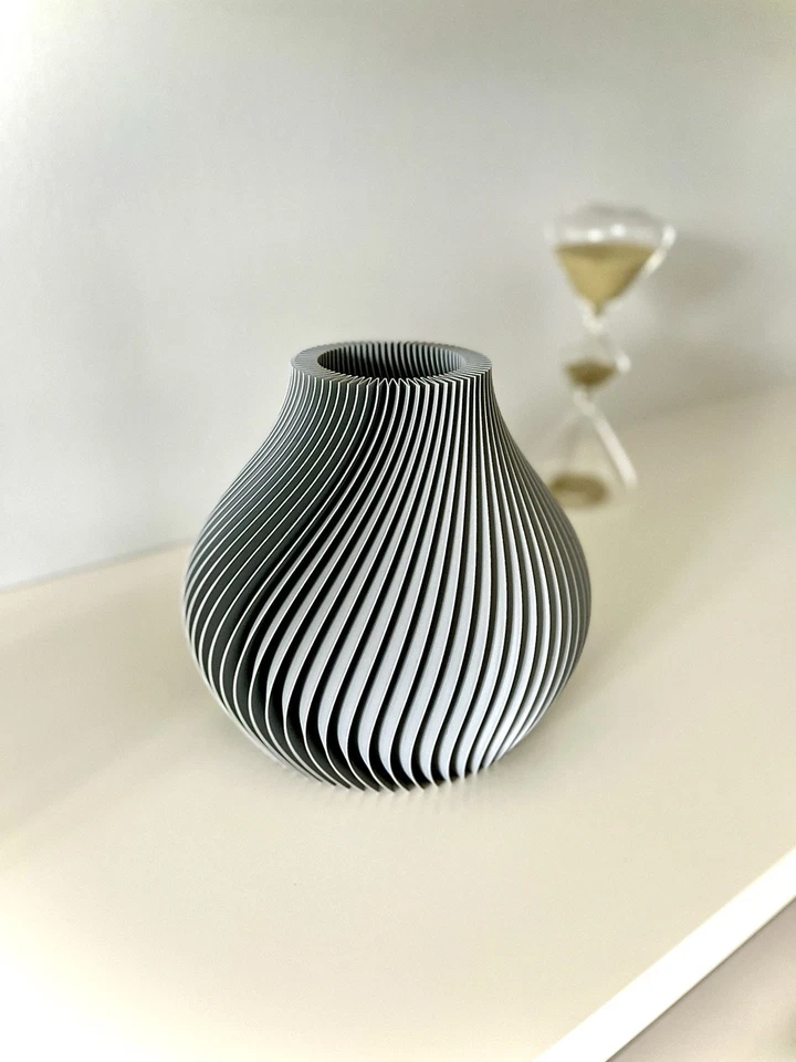 3D-gedruckte Vase Spiralform – Moderne Dekovase für Pampasgras & Trockenblumen - Bild 4 von 4