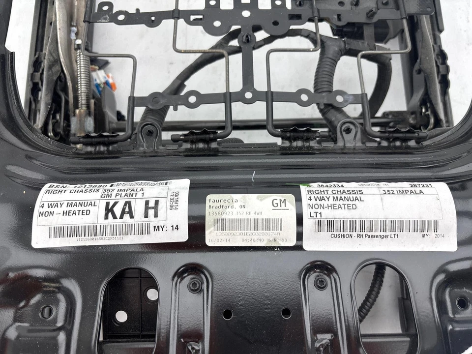 Chevrolet Impala 2014-20 asiento de pasajero delantero derecho marco inferior riel de oruga OEM Foto 4 de 4