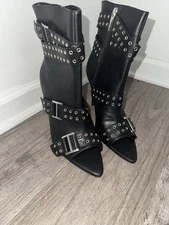 Strapped Up Buckle Stiletto Boots Size 8
