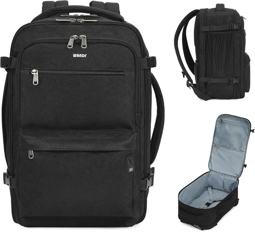 Untersitz-Reise-Handgepäck-Tasche mit 15,6-Zoll-Laptop-Rucksack Schwarz Nylon